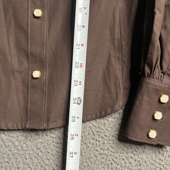 WRANGLER x YELLOW ROSE by Kendra Scott Rodeo Shirt Women M Brown Studded Western - Picture 8 of 12